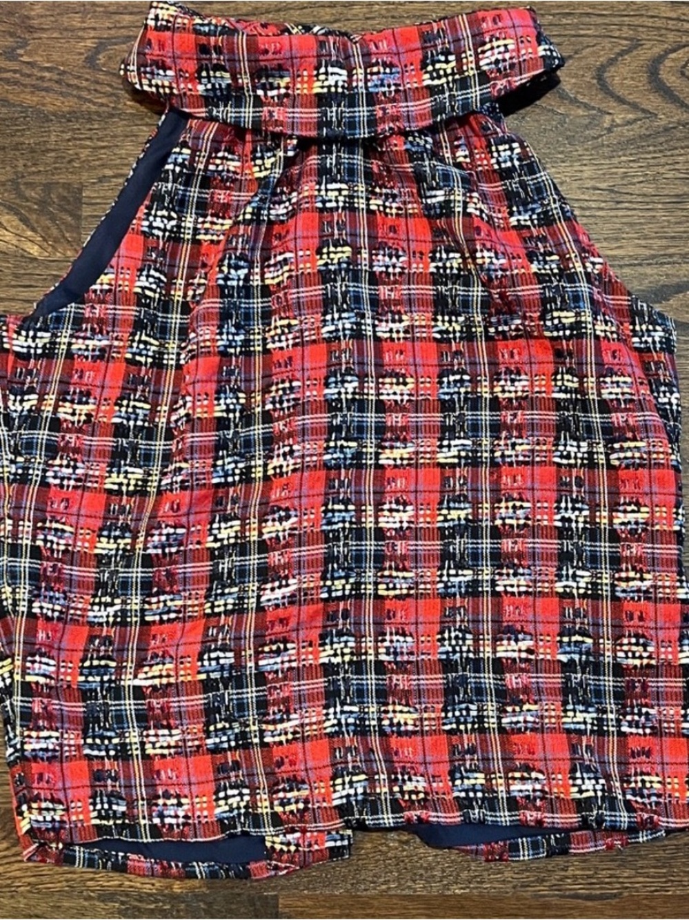 Sail to Sable Red and Black Plaid Sleeveless Halter Top